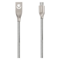 Volkano Iron Series Round Metallic Spring Micro USB Cable - 1.2m - Silver Photo