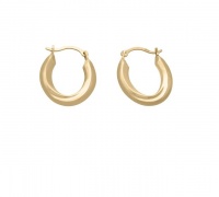 9ct Yellow Gold Oval Creole Hoop Earrings Photo