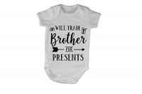 Brother Will Trade for Presents - Christmas Arrow - SS - Baby Grow Photo