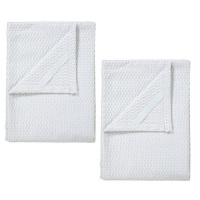 Blomus Tea Towels in Lily White and Micro Chip â€“ RIDGE â€“ Set of 2 Photo