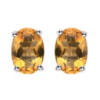 Citrine Solitaire Earrings Photo