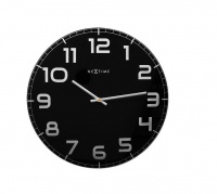 NeXtime 50cm Classy Large Glass Wall Clock - Black Photo