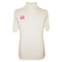 Admiral County Piped Short Sleeve Cricket Shirt - Red Photo