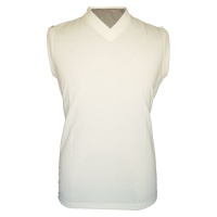 Admiral Sleeveless Polyester Cricket Pullover - Ivory Photo