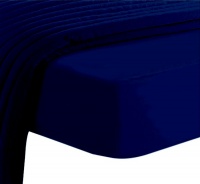 Pizuna 100% Long Staple Cotton Fitted Sheet Dark Blue King Photo