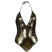Golddigga Ladies Sequin Swimsuit - Black/Gold [Parallel Import] Photo