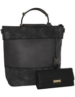 Fino Stylish PU Leather Bag with Purse - Black Photo