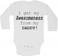 Pic-a-Tee Long Sleeve Body vest with Daddy Awesomeness Print Photo