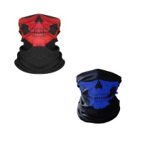 Buffer Neck Warmer Set of 2 - Red & Blue Skull Photo