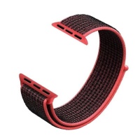 Apple Red 42mm 44mm Soft Nylon Band with Hook and Loop Fastener for Watch Photo