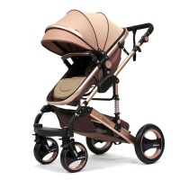 Belecoo stroller 2" 1 Foldable Baby Pram - Khaki Photo