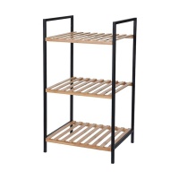 Eco Bathroom Rack With 3 Bamboo Shelves Photo