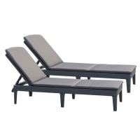 Allibert by Keter - Jaipur Sun Lounger 2 pack with cushions - graphite Photo