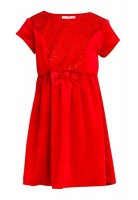 Velour Dress with Bow Detail Photo