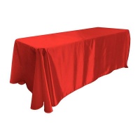 Satin Rectangular Tablecloth 3.3 x 2.3m - Red Photo