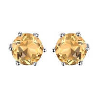 Citrine Solitaire Stud Earrings Photo