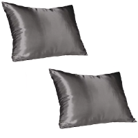 Charcoal Satin Pillow Slip - Standard Photo
