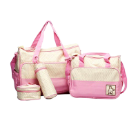 5" 1 Multi - Functional Baby Diaper Handbag Set-Pink Photo