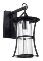 Long Black Die Cast Aluminium Lantern with Speckled Glass Lantern Photo
