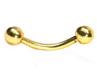 Androgyny Steel gold plated curved ball eyebrow piercing SSVBJ6154A Photo