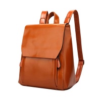 Vintage Womens PU Leather Backpack Travel Daypack - Brown Photo