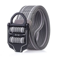 Heavy-Duty Metal Buckle Military Style Nylon Tactical Belt - Gray Photo
