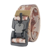 Magnetic Buckle Quick-Release Nylon Canvas Military Belt - Desert Camouflage Photo