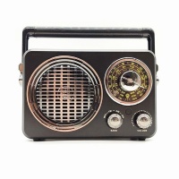 JRY FM/AM/SW 3 Band Radio with BT/USB/TF/AUX Speaker - Dark Brown Photo