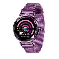 Ladies 3D Diamond Glass Smart Watch-Purple Photo