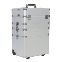 4" 1 Professional Makeup Cases Cosmetics Trolley Bag in Silver Photo