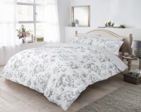 Monochrome Floral Grey Reversible Duvet Set Photo