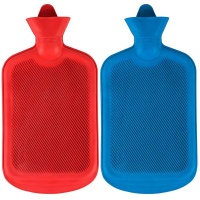 Bulk Pack x 2 Rubber Ribbed Hot Water Bottle - 2 Litre Photo