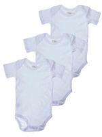 Infants White Short Sleeve Bodyvest 3 Pack Photo
