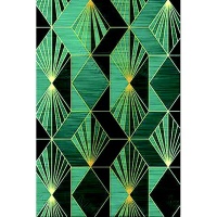 Carpet City Light Green and Dark Green Diamond-Patterned Rug 160 x 230 cm Photo