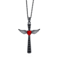 CDE Lee Angel Cross Necklace with Swarovski® Crystals Photo