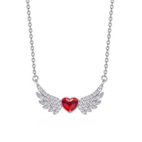 CDE 925 Sterling Silver Angel Wing Necklace with Swarovski® Crystals Photo