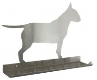 Bull Terrier Keys Rack with Sunglasses Tray - 6 Hooks - Stainless Steel Photo