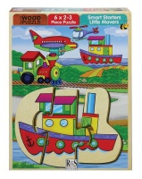 RGS Group Little Movers Wooden Puzzle - 6 X 2-3 Piece Puzzles Photo