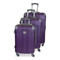 3 Piece Hard Outer Shell Lightweight Luggage Set - purple Photo