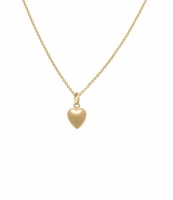9ct Gold Puff Heart Pendant On Chain. Photo