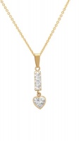 9ct Gold Heart Shape Drop Pendant On Chain. Photo