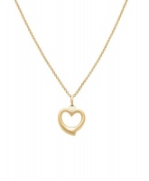 9ct Gold Open Heart Pendant on Chain. Photo