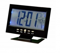 Backlight Humidity Digital LCD Clock - Black Photo