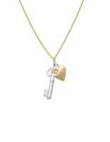 9ct/925 Gold Fusion 21st Key and Heart Pendant on Chain. Photo