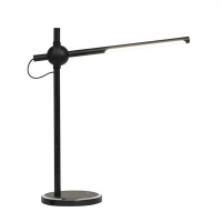 Integrated LED Metal Light Black Desk Lamp Dimmable with a USB Charger Photo