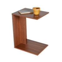 Adore C-Shaped Side Table with Swivel Recessed Wheel Spanish Walnut Photo