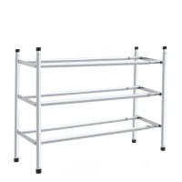 Knight 3 Tier Stackable Chrome Finish Extendable 18 Pair Shoe Rack Photo