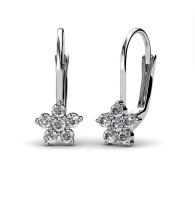 Destiny Flower Clip Earrings With Crystals From Swarovski Photo