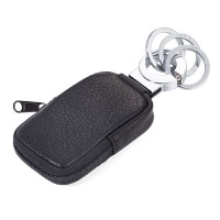TROIKA Keyring with Coin Pocket Genuine Leather POCKET CLICK Black Photo