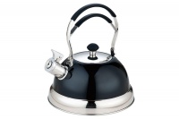 Stainless Steel Black Whistling Kettle - 2.5L Photo